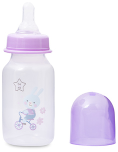Бутылочка С силиконовой соской с рождения 125 мл фиолетовая Be2 Me
