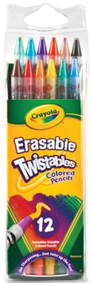 Карандаши Стирающиеся с ластиком 12 цветов Crayola