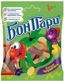 Мармелад жевательный Бон Пари Кислые червячки, 75 гр. Nestle