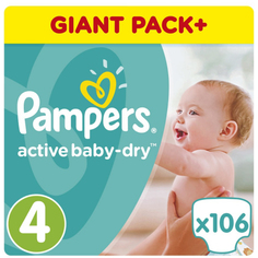 Подгузники Active Baby-Dry 4 (8-14 кг) 106 шт. Procter & Gamble