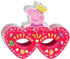 Карнавальная маска Peppa Pig Пеппа-принцесса 6 шт