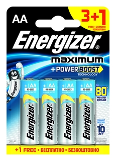 Батарейки Energizer Maximum AA Промо 4 шт
