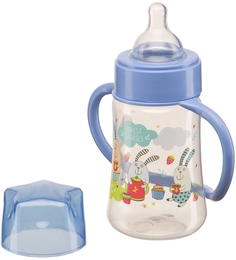 Бутылочка для кормления Baby Bottle с ручками, с силиконой соской 0+, 250 мл.