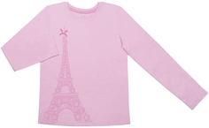 Футболка с длинным рукавом для девочки Каникулы в Париже розовая Barkito