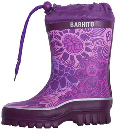 Сапоги резиновые для девочки Утепленные фиолетовые Barkito