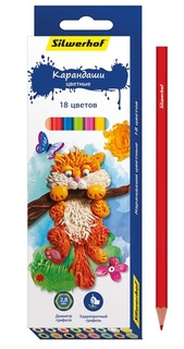 Карандаши цветные Пластилиновая коллекция 18 цветов Silwerhof