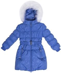 Пальто для девочки W16G3006B(1) синее Barkito