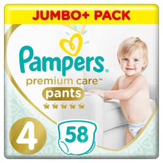 Трусики-подгузники Premium Care Pants Maxi 4 (9-15 кг) 58 шт. Pampers