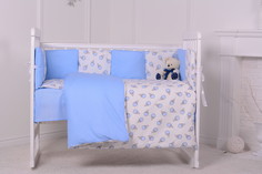Комплект в кроватку Сладкая ночка 6 предметов, голубой Луняшки