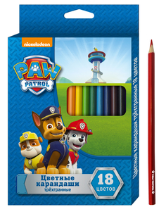 Цветные карандаши 18 цветов PAW Patrol