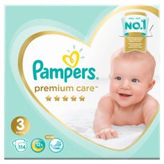 Подгузники Premium Care Midi 3 (6-10 кг) 114 шт. Pampers