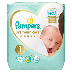 Подгузники Premium Care Newborn 1 (2-5 кг) 20 шт. Pampers