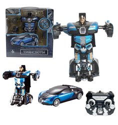 Робот-трансформер р/у Спорткар 38 см синий 1toy
