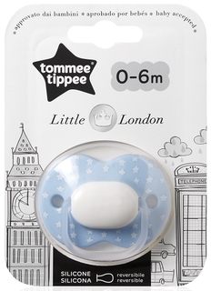 Пустышка силиконовая Лондон с рождения голубая Tommee Tippee