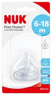 Соска антиколиковая First Choice Plus с большим отверстием NUK