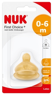 Соска First Choice Plus из латекса ортодонтическая 0 мес.+, размер M NUK