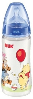 Бутылочка для кормления First Choice Disney с силиконовой соской 0+, 300 мл. NUK