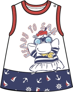 Платье для девочки Barkito Морская академия белое с синей отделкой Barkito