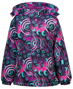 Куртка для девочки осенняя темно-синий с рисунком Barkito