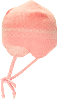 Шапка (ушанка) с завязками для девочки Светло-розовая Barkito