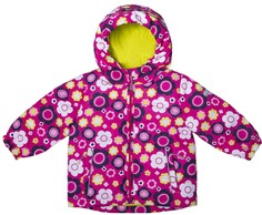 Куртка для девочки осенняя фуксия с рисунком цветы Barkito