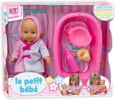 Кукла Le Petit Bebe с ванночкой и купальными аксессуарами Loko Toys