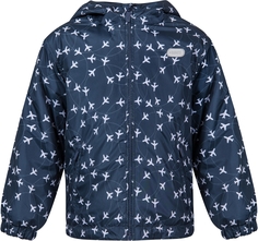 Куртка утепленная для мальчика Темно-синяя с рисунком самолеты Barkito