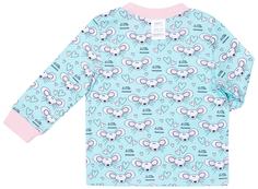 Пижама для девочки (фуфайка и брюки) Сновидения, цвет мятный с рисунком Barkito