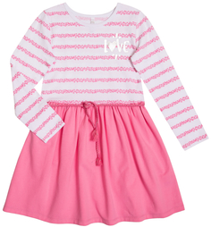 Платье детское Весенние бабочки, белое с розовым Barkito