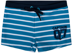 Трусы-шорты купальные для мальчика Пляж SS18 голубые с рисунком в полоску Barkito