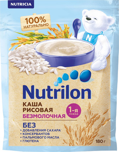 Каша безмолочная рисовая с 4 мес. 180 г Nutrilon