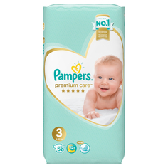 Подгузники Premium Care Midi 3 (6-10 кг) 52 шт. Pampers