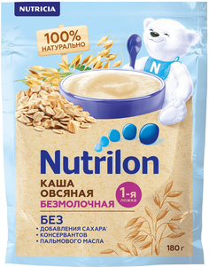 Каша безмолочная овсяная с 5 мес. 180 г Nutrilon