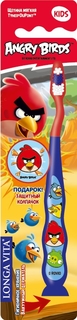 зубная щетка Angry Birds с защитным колпачком от 5 лет Longa Vita