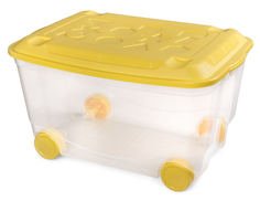 Ящик для игрушек На колесах 50 л, желтый Пластишка