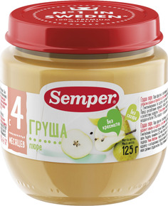 Пюре Semper Груша (с 4 месяцев) 125 г