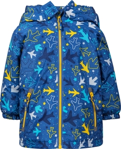Куртка утепленная для мальчика синяя с рисунком самолеты Barkito