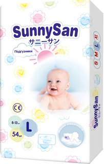 Подгузники L (8 - 13 кг) 54 шт. Sunny San