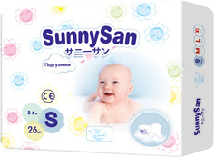 Подгузники S (3 - 6 кг) 26 шт. Sunny San