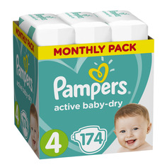 Подгузники Pampers Active Baby-Dry 4 (8-14 кг) 174 шт. Procter & Gamble