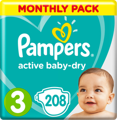 Подгузники Pampers Active Baby-Dry 3 (6-10 кг) 208 шт. Procter & Gamble