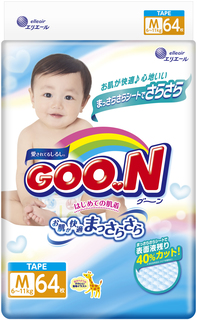 Подгузники M (6-11 кг) 64 шт Goon.