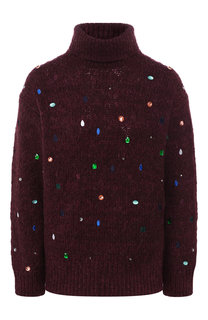 Шерстяной пуловер с декоративной отделкой