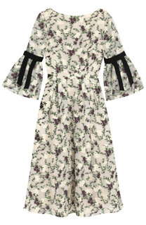 Приталенное платье-миди с цветочным принтом