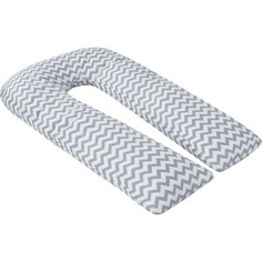 Наволочка к подушке для беременных AmaroBaby U - образная 340х35 (Зигзаг вид серый)
