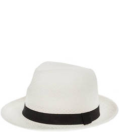 Шляпа Плетеная шляпа белого цвета Fabretti