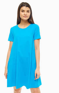 Платье Короткое платье из хлопка синего цвета United Colors of Benetton
