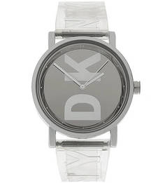 Часы Кварцевые часы с бесцветным силиконовым ремешком Dkny