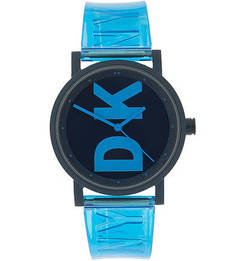 Часы Кварцевые часы с синим силиконовым ремешком Dkny