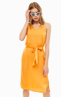 Платье Оранжевое платье-сарафан с поясом Ichi
